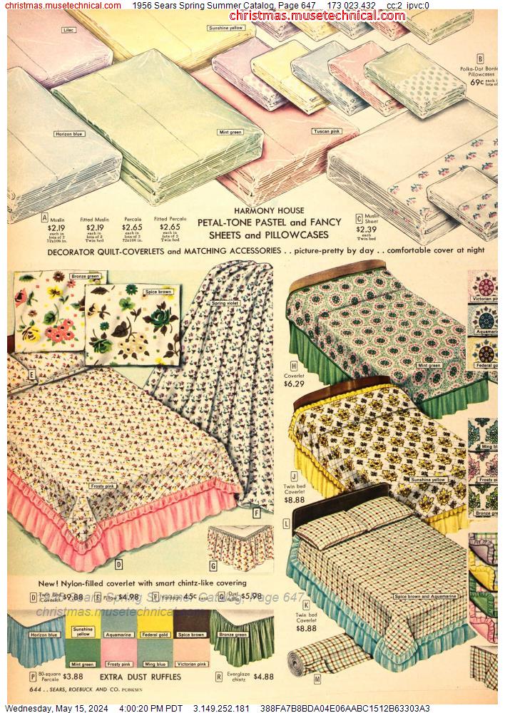 1956 Sears Spring Summer Catalog, Page 647