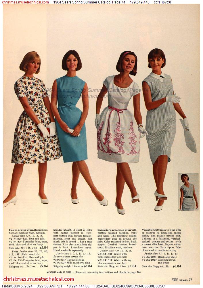1964 Sears Spring Summer Catalog, Page 74