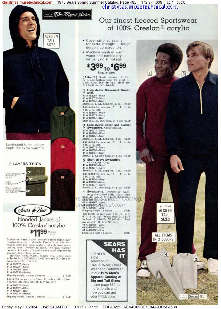 1975 Sears Spring Summer Catalog, Page 485