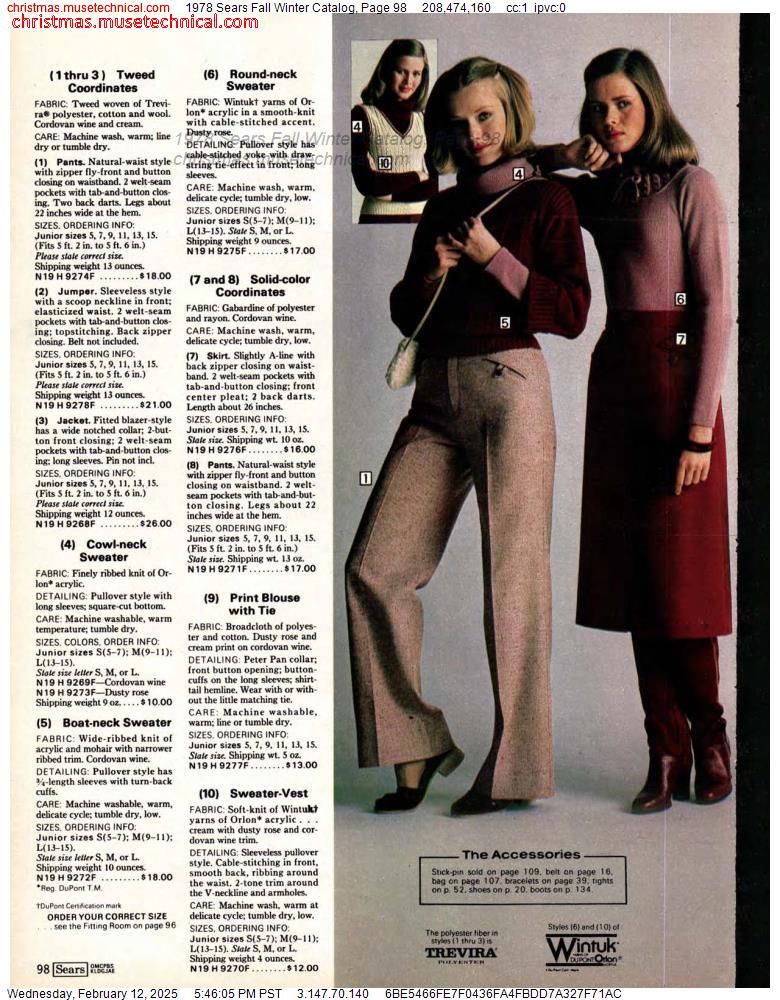 1978 Sears Fall Winter Catalog, Page 98