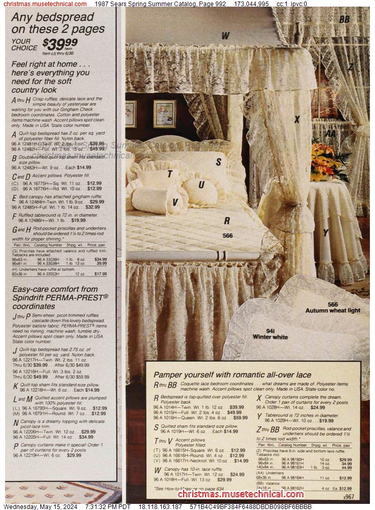 1987 Sears Spring Summer Catalog, Page 992