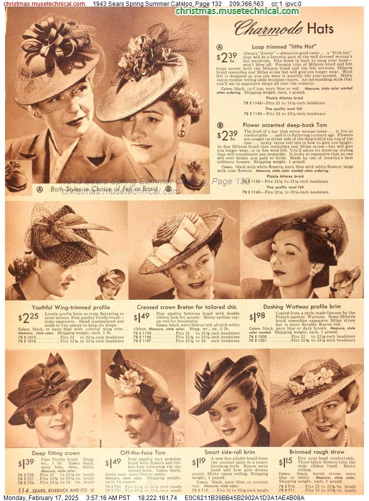 1943 Sears Spring Summer Catalog, Page 132