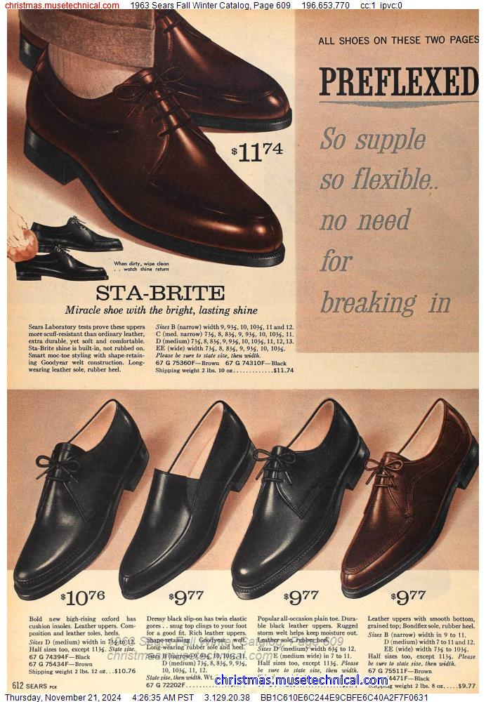 1963 Sears Fall Winter Catalog, Page 609