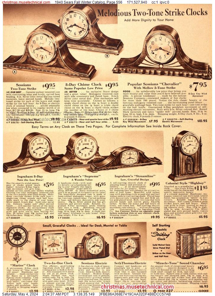 1940 Sears Fall Winter Catalog, Page 556