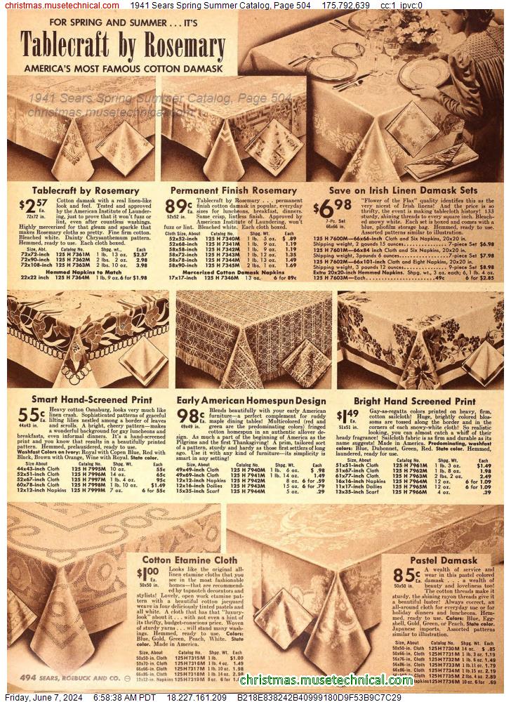1941 Sears Spring Summer Catalog, Page 504