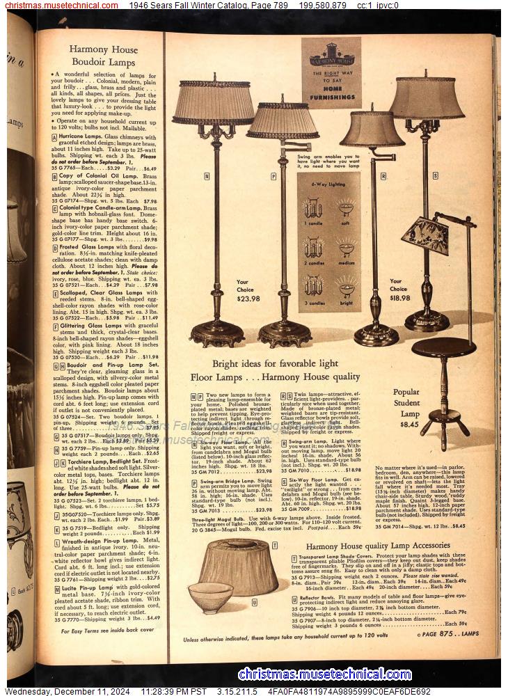 1946 Sears Fall Winter Catalog, Page 789