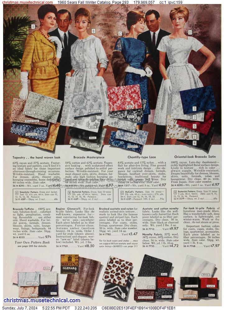 1960 Sears Fall Winter Catalog, Page 293
