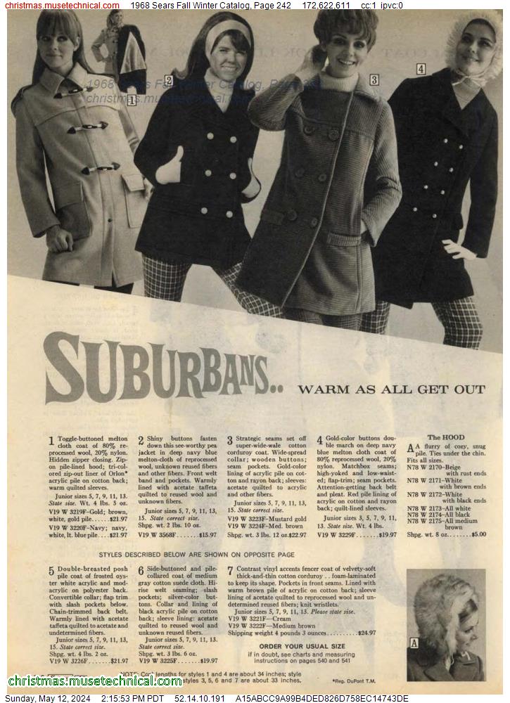 1968 Sears Fall Winter Catalog, Page 242