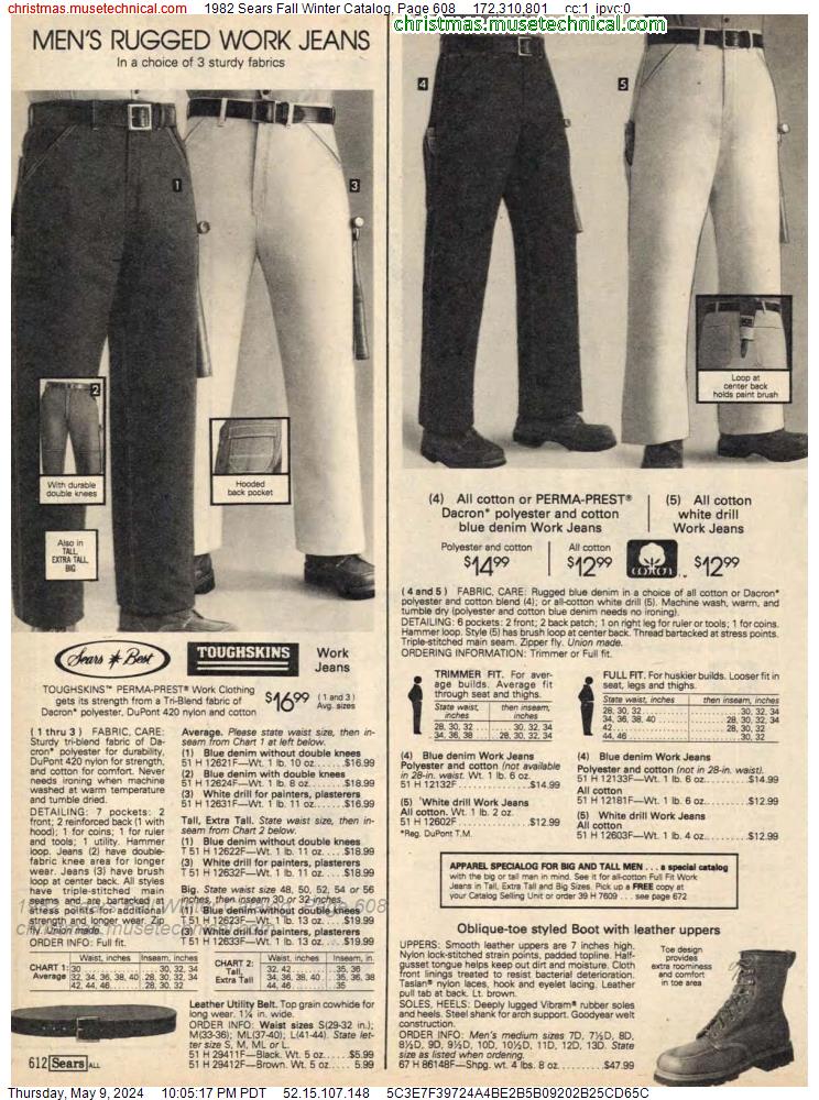 1982 Sears Fall Winter Catalog, Page 608