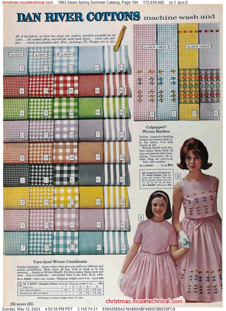 1963 Sears Spring Summer Catalog, Page 194