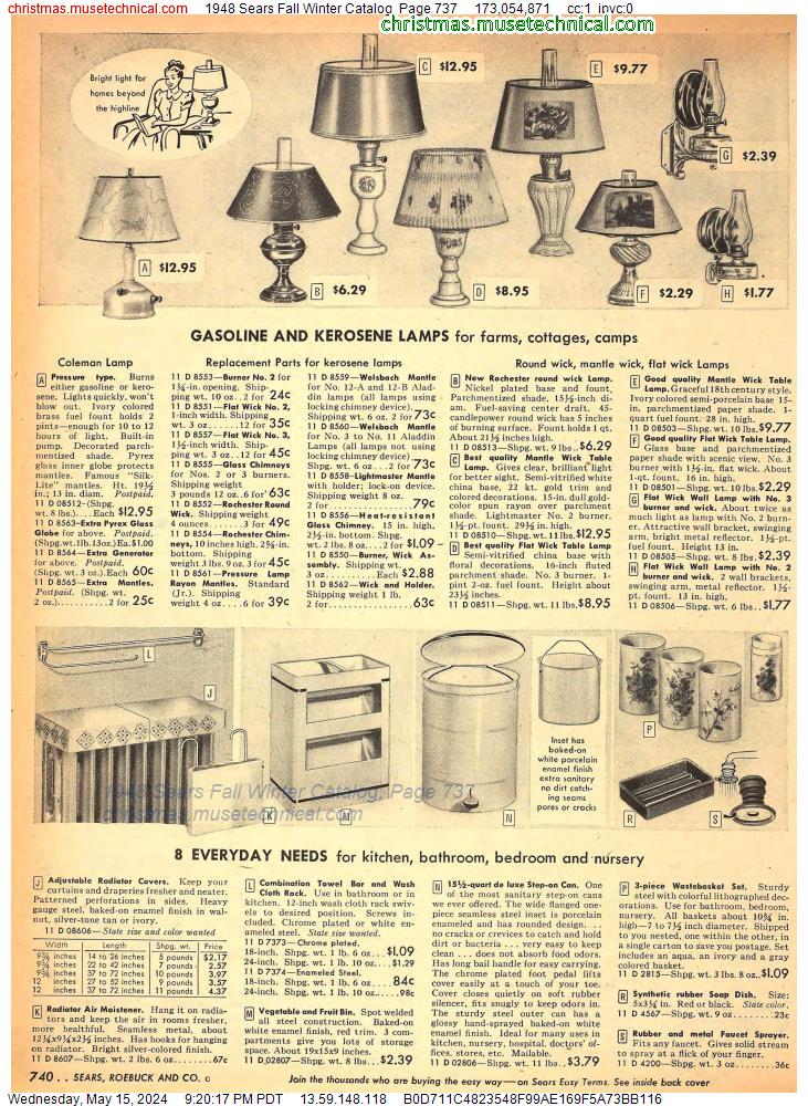 1948 Sears Fall Winter Catalog, Page 737