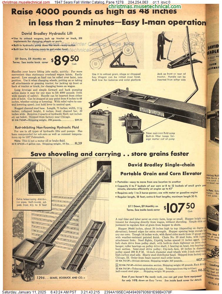 1947 Sears Fall Winter Catalog, Page 1278