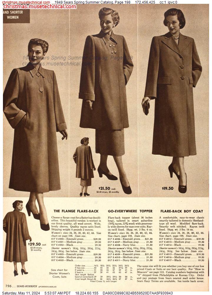 1949 Sears Spring Summer Catalog, Page 198