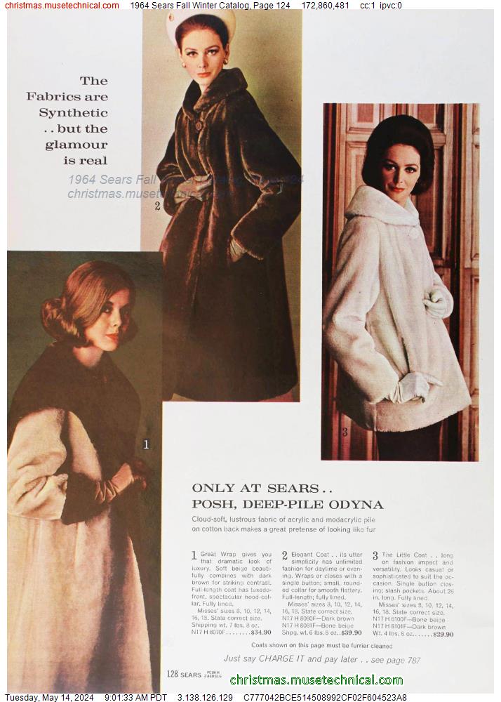 1964 Sears Fall Winter Catalog, Page 124