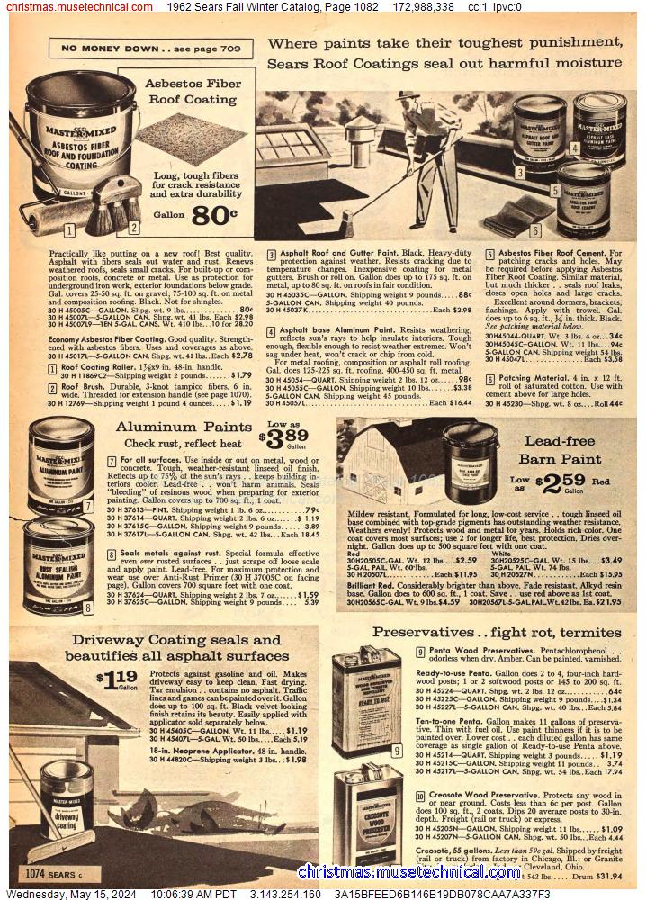 1962 Sears Fall Winter Catalog, Page 1082