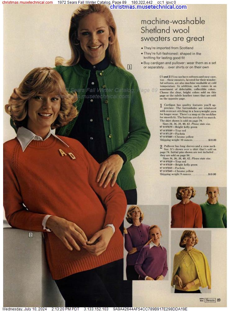 1972 Sears Fall Winter Catalog, Page 89