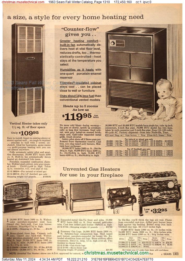 1963 Sears Fall Winter Catalog, Page 1310