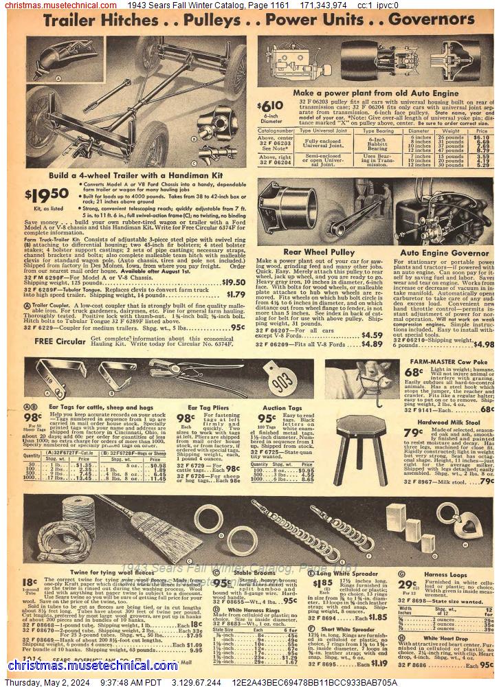 1943 Sears Fall Winter Catalog, Page 1161