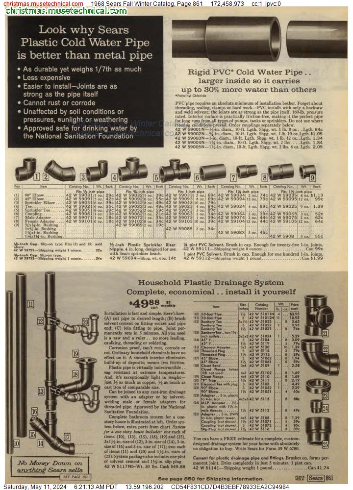 1968 Sears Fall Winter Catalog, Page 861