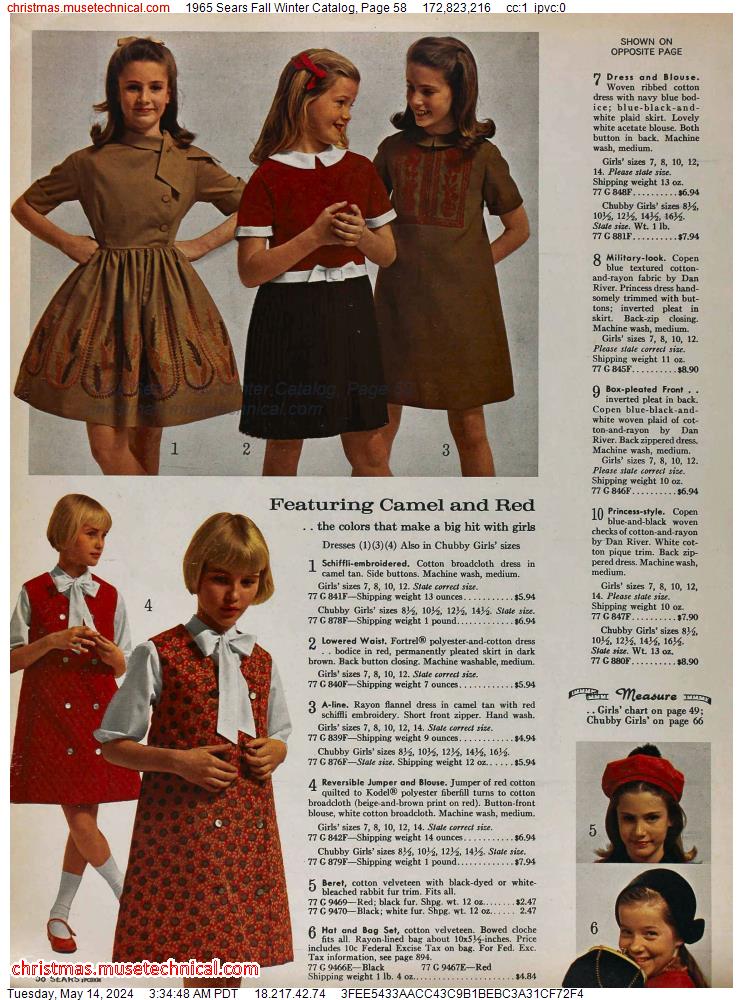 1965 Sears Fall Winter Catalog, Page 58