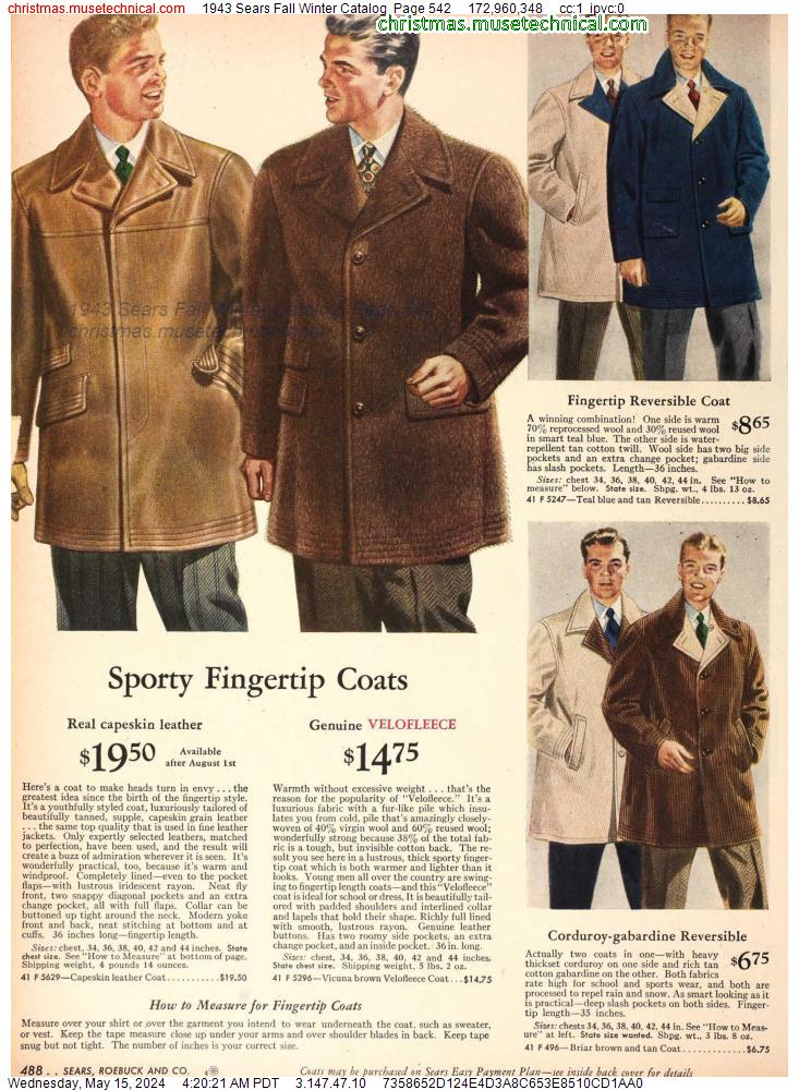 1943 Sears Fall Winter Catalog, Page 542