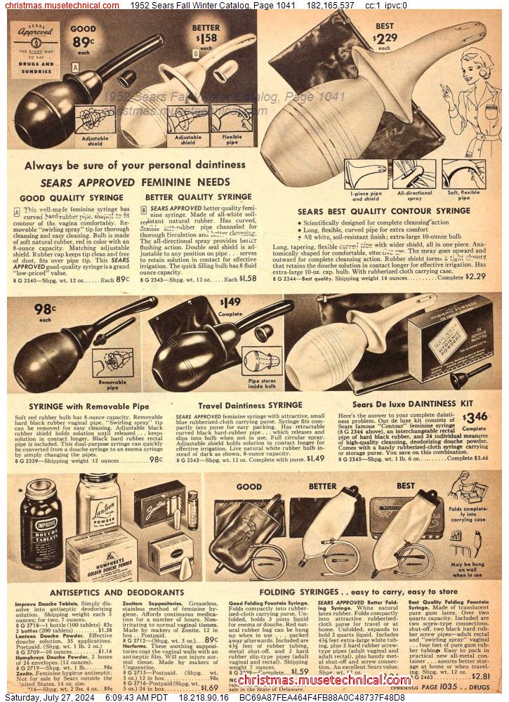 1952 Sears Fall Winter Catalog, Page 1041