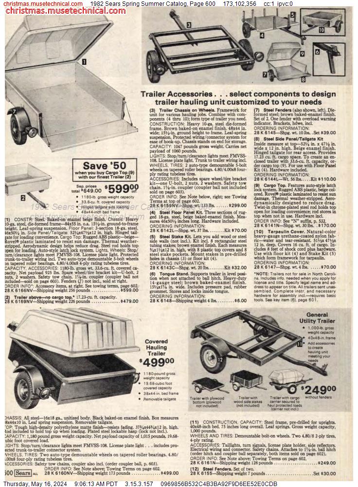1982 Sears Spring Summer Catalog, Page 600