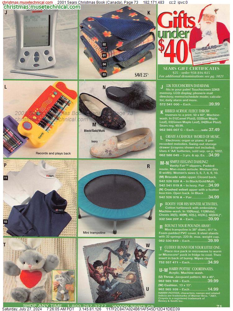 2001 Sears Christmas Book (Canada), Page 73