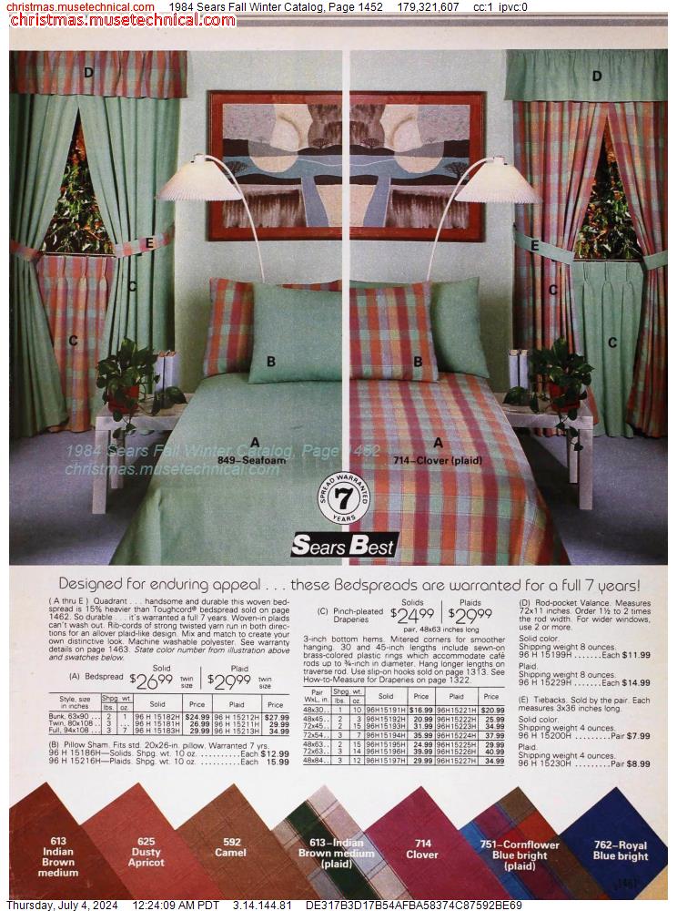 1984 Sears Fall Winter Catalog, Page 1452