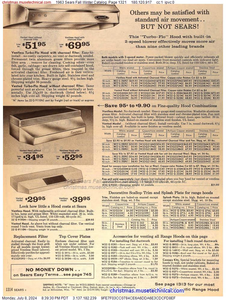1963 Sears Fall Winter Catalog, Page 1321