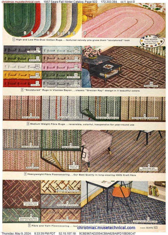1957 Sears Fall Winter Catalog, Page 922
