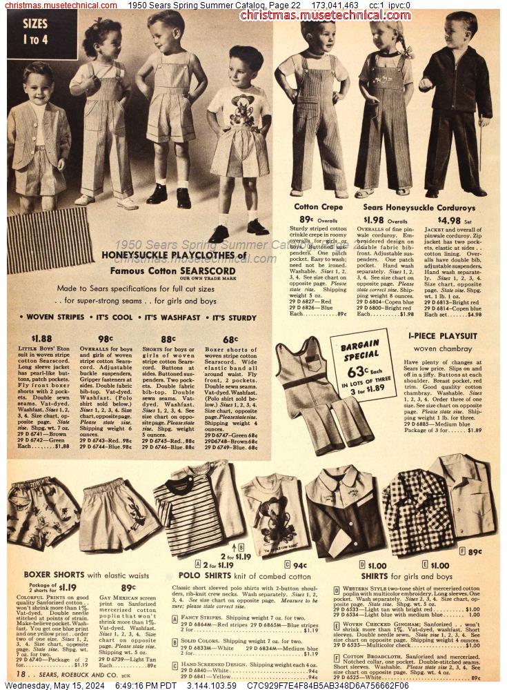 1950 Sears Spring Summer Catalog, Page 22