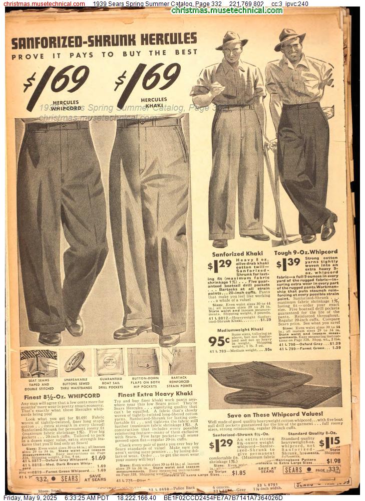 1939 Sears Spring Summer Catalog, Page 332