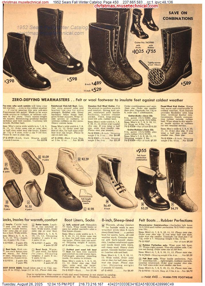 1952 Sears Fall Winter Catalog, Page 450