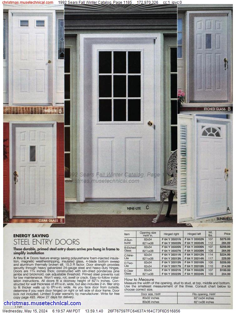 1992 Sears Fall Winter Catalog, Page 1185