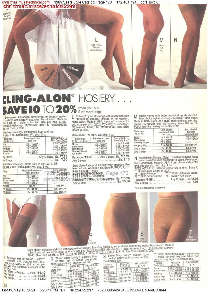 1989 Sears Style Catalog, Page 173