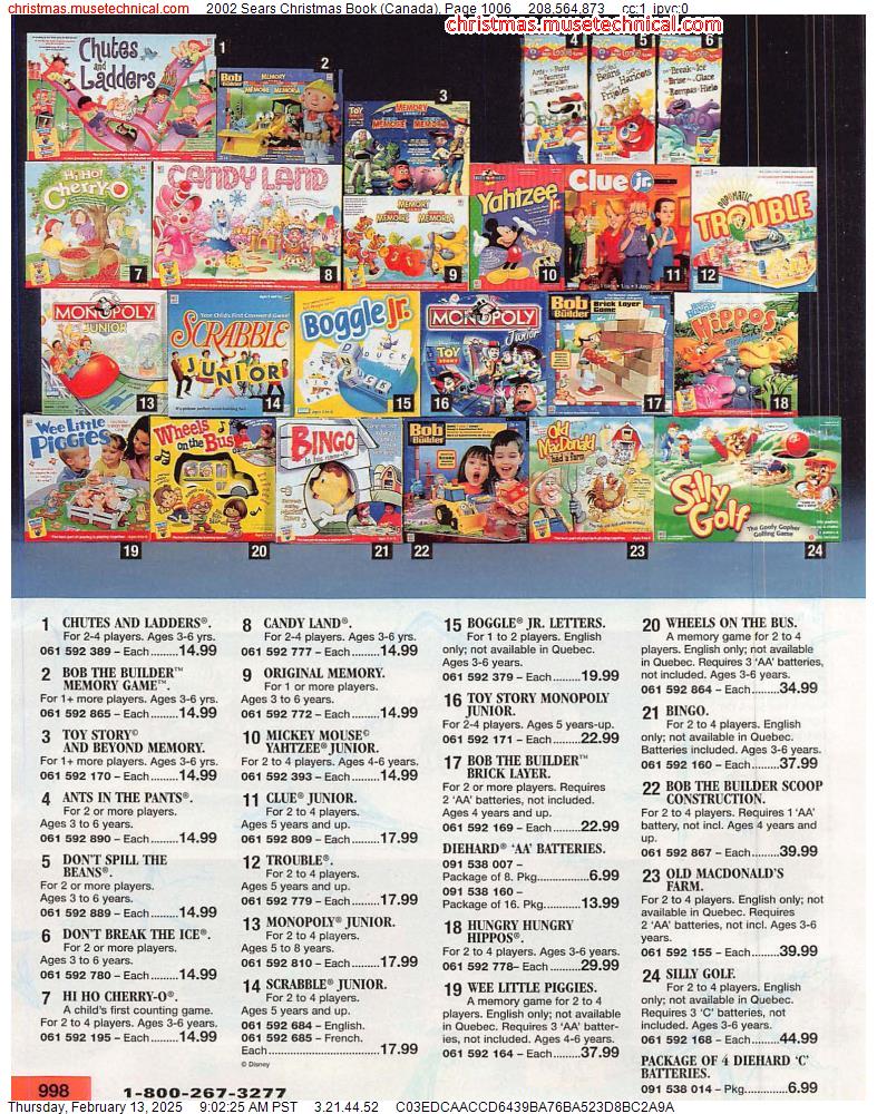 2002 Sears Christmas Book (Canada), Page 1006