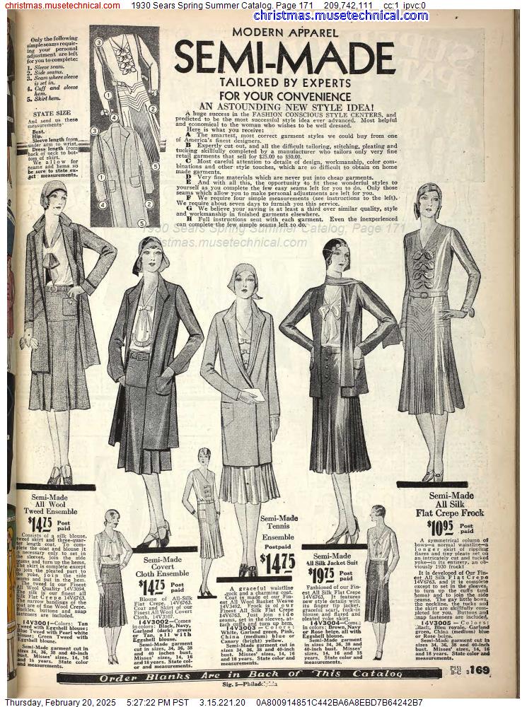 1930 Sears Spring Summer Catalog, Page 171