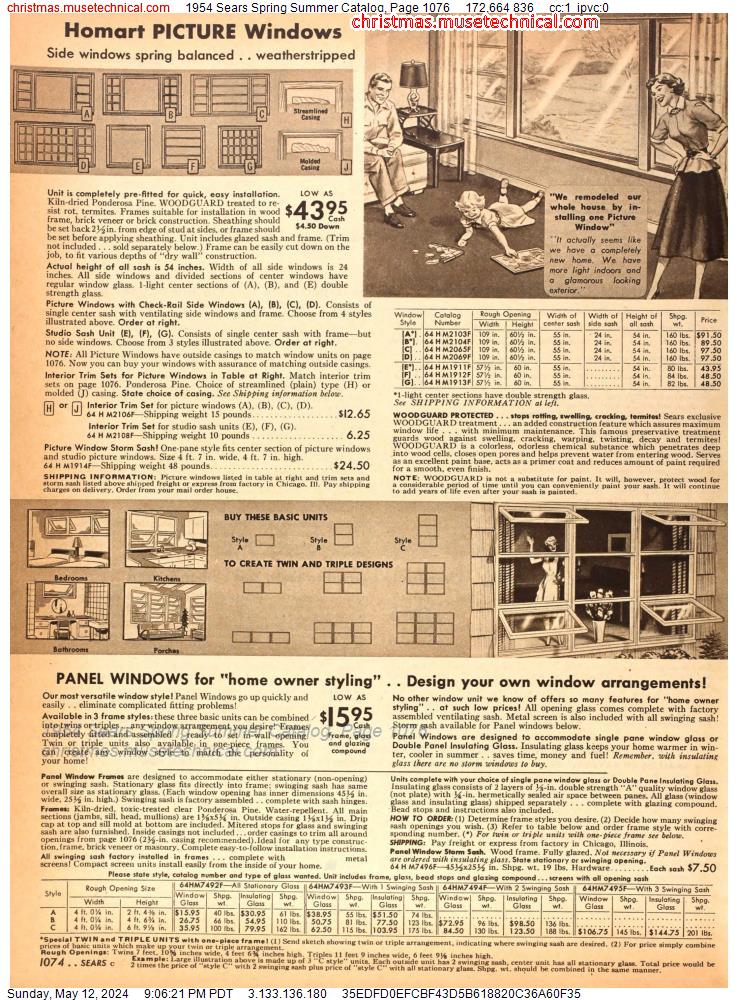 1954 Sears Spring Summer Catalog, Page 1076