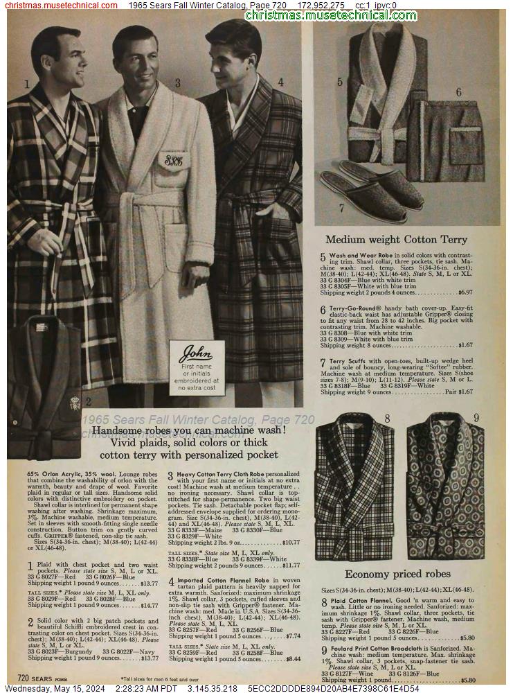 1965 Sears Fall Winter Catalog, Page 720