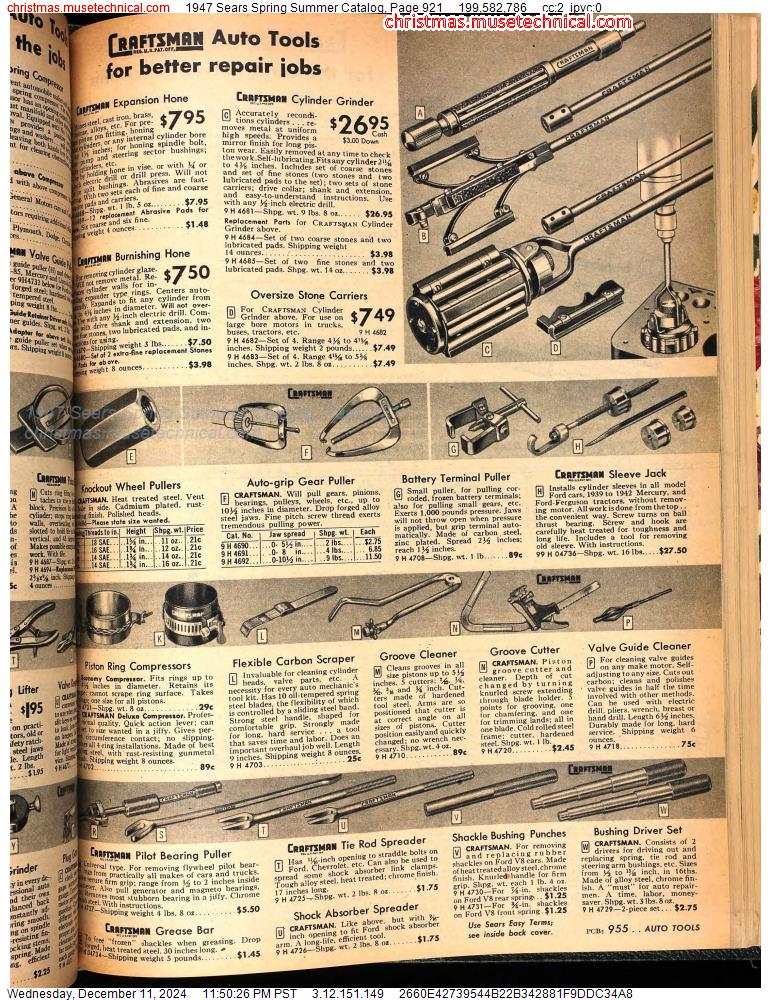 1947 Sears Spring Summer Catalog, Page 921