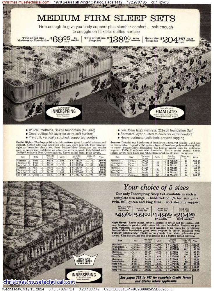1970 Sears Fall Winter Catalog, Page 1442