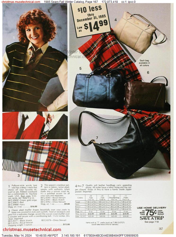 1985 Sears Fall Winter Catalog, Page 167