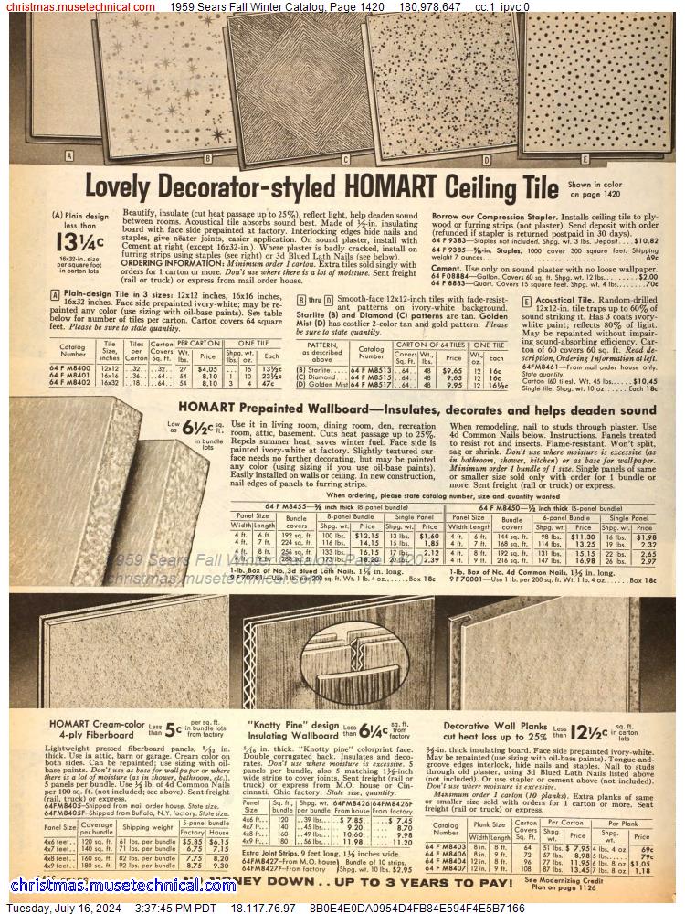 1959 Sears Fall Winter Catalog, Page 1420