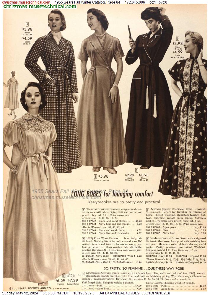 1955 Sears Fall Winter Catalog, Page 84