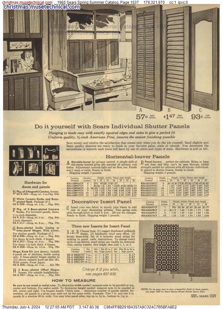 1965 Sears Spring Summer Catalog, Page 1537