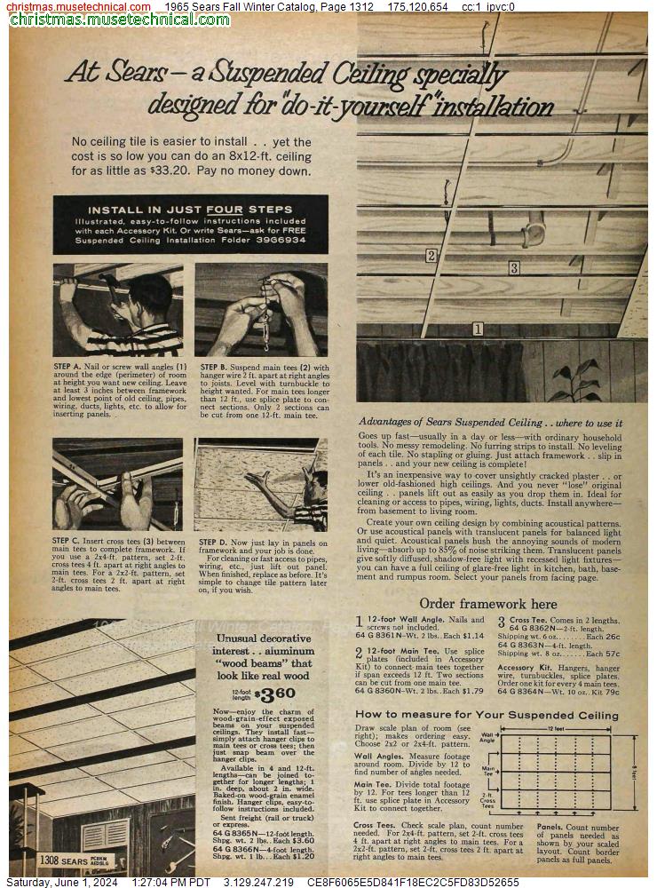 1965 Sears Fall Winter Catalog, Page 1312