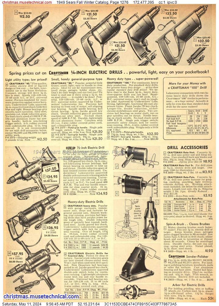 1949 Sears Fall Winter Catalog, Page 1276