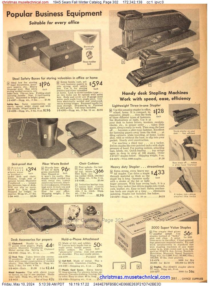 1945 Sears Fall Winter Catalog, Page 302