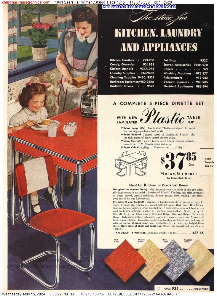 1941 Sears Fall Winter Catalog, Page 1045